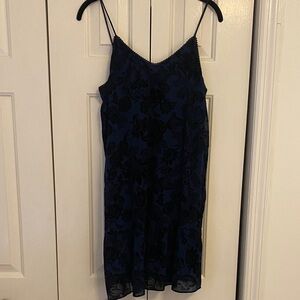 Blue and Black Floral Dress